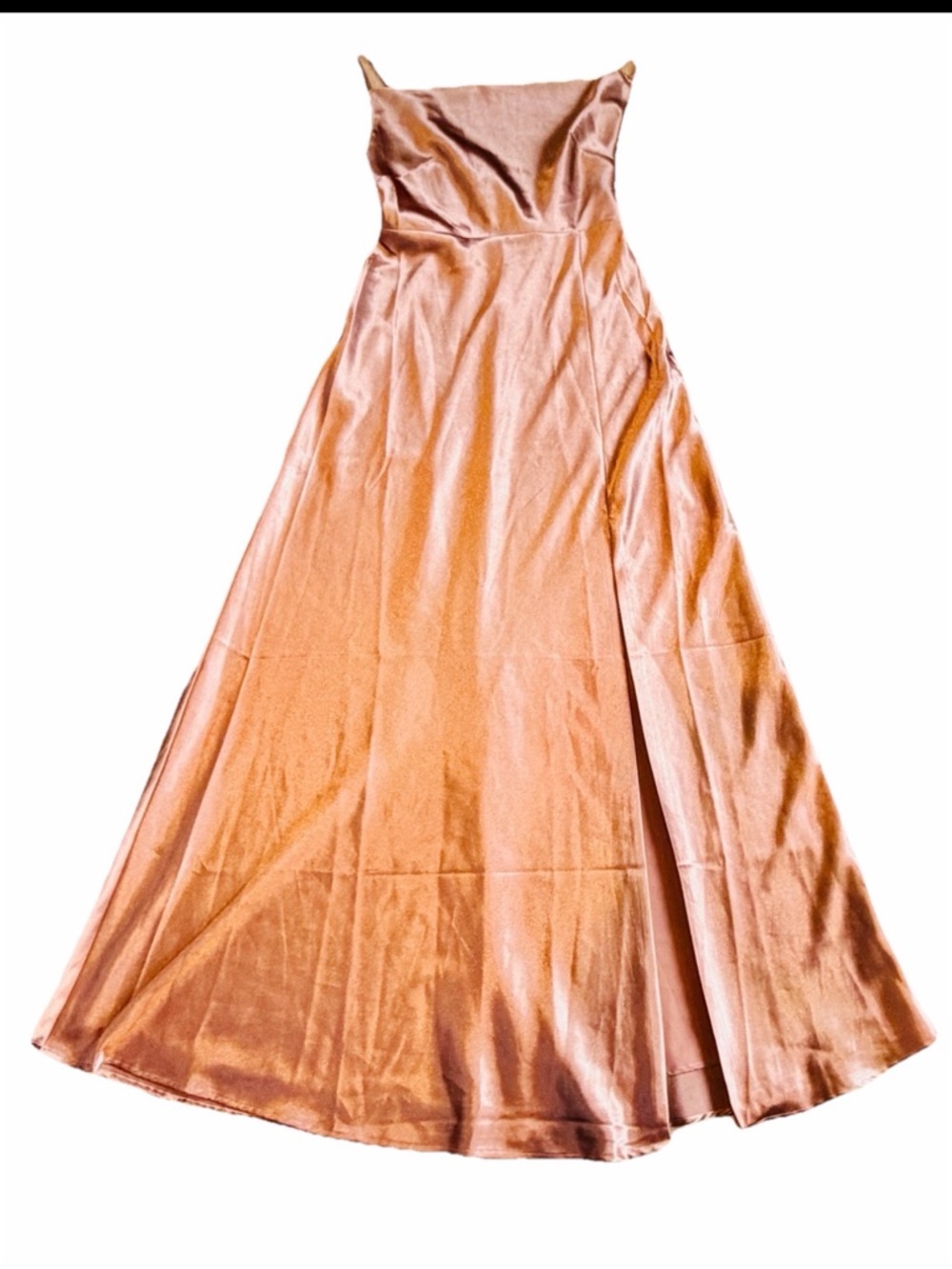 Birdy Grey Women’s Lisa Long Satin Rust Color  Sleeveless Dress Size Small - Picture 4 of 10